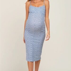 Blue Floral Maternity Dress